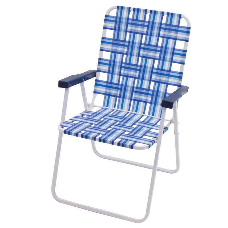 Rio High Back Folding Web Chair Blue White - Rio Brands Folding Web Chaise Lounge Rio High Back Folding Web Chair Blue White - Rio Brands Folding Web Chaise Lounge